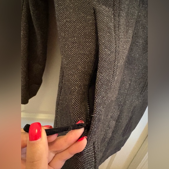 Lululemon Grey Hooded Long Fleece Lined Coat Full Zip Jacket - Picture 2 of 12